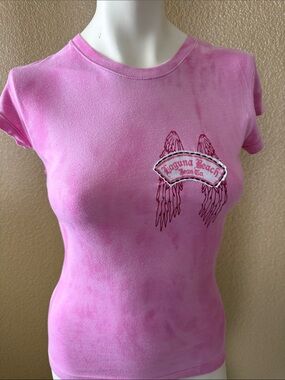 Laguna B Pink Graphic Tee with Winged Fleur-de-Lis